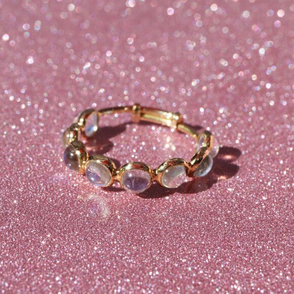 Moonstone Infinity and Half Band Ring - Picture 4 of 6